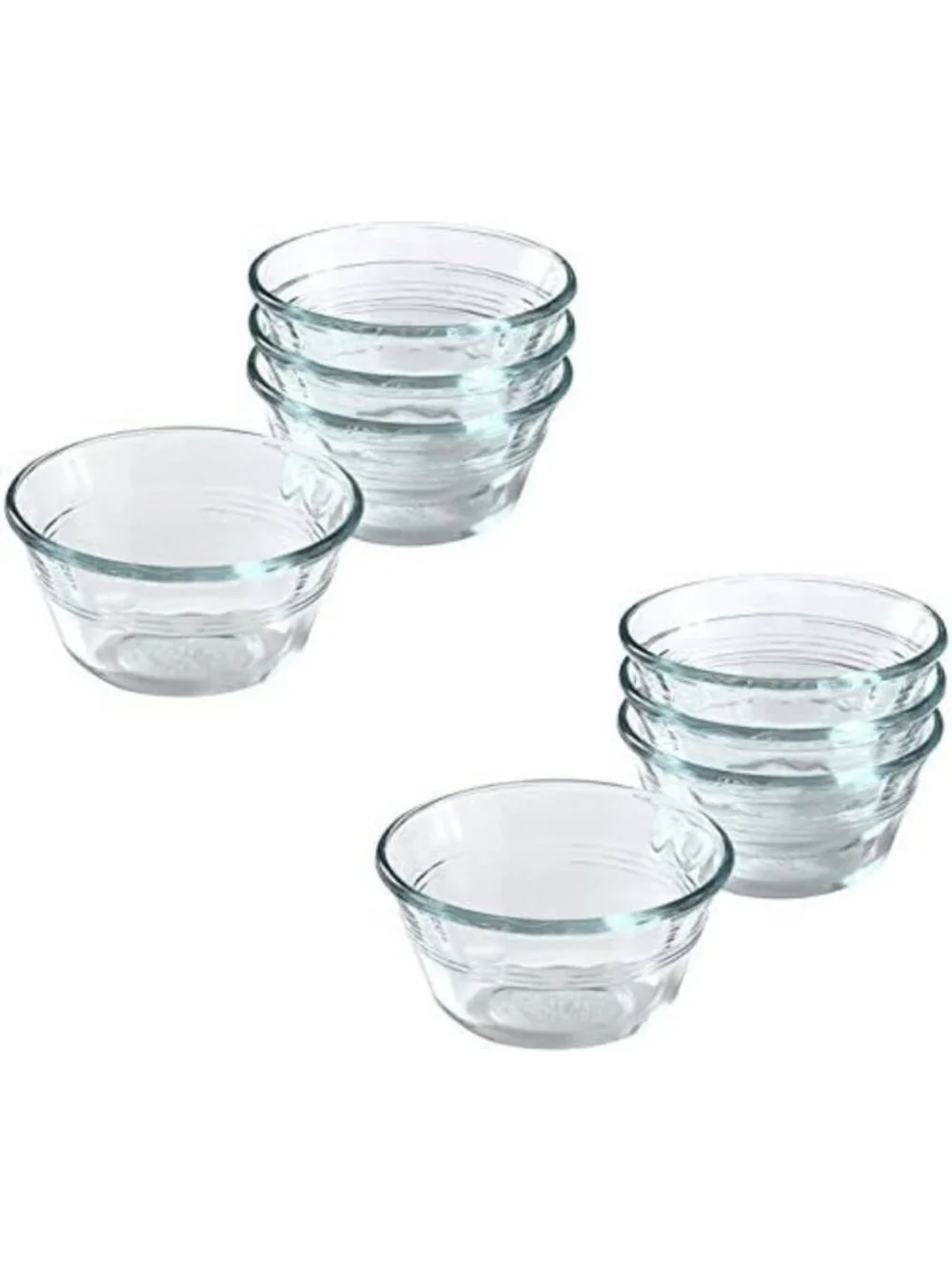Set of 8 Clear Custard Cups - 6-Ounce Bakeware for Baking & Serving Desserts
